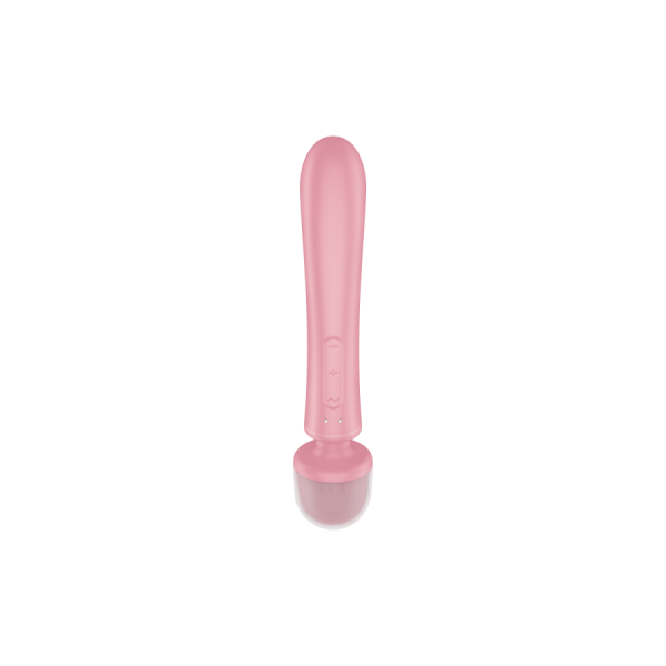 2 en 1 Vibromasseur rabbit et wand rose USB Triple Lover Satisfyer 